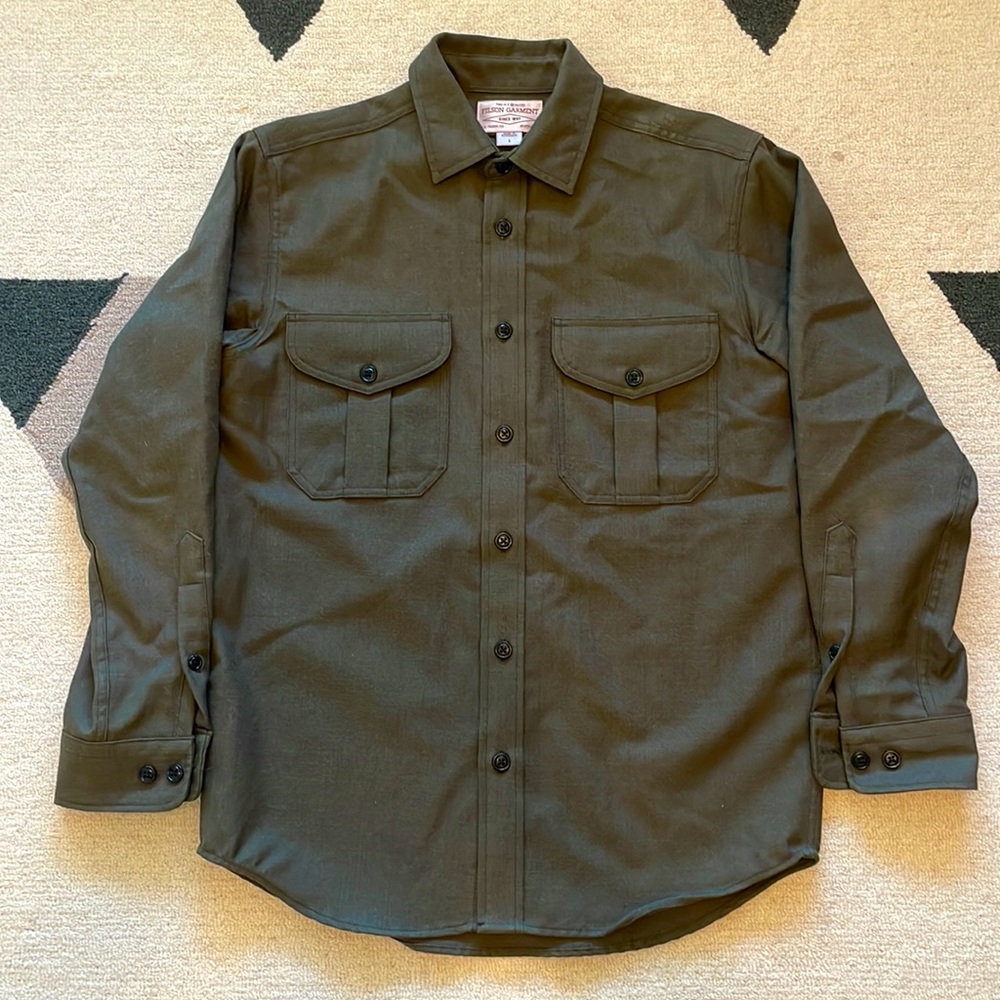 Filson Original Garment.  Olive green wool jacket.  Size Small.